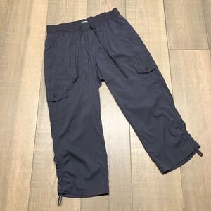 L.L. Bean Pants Crop Womens Size S Gray Vista Camp Hiking Cargo Moisture Wicking